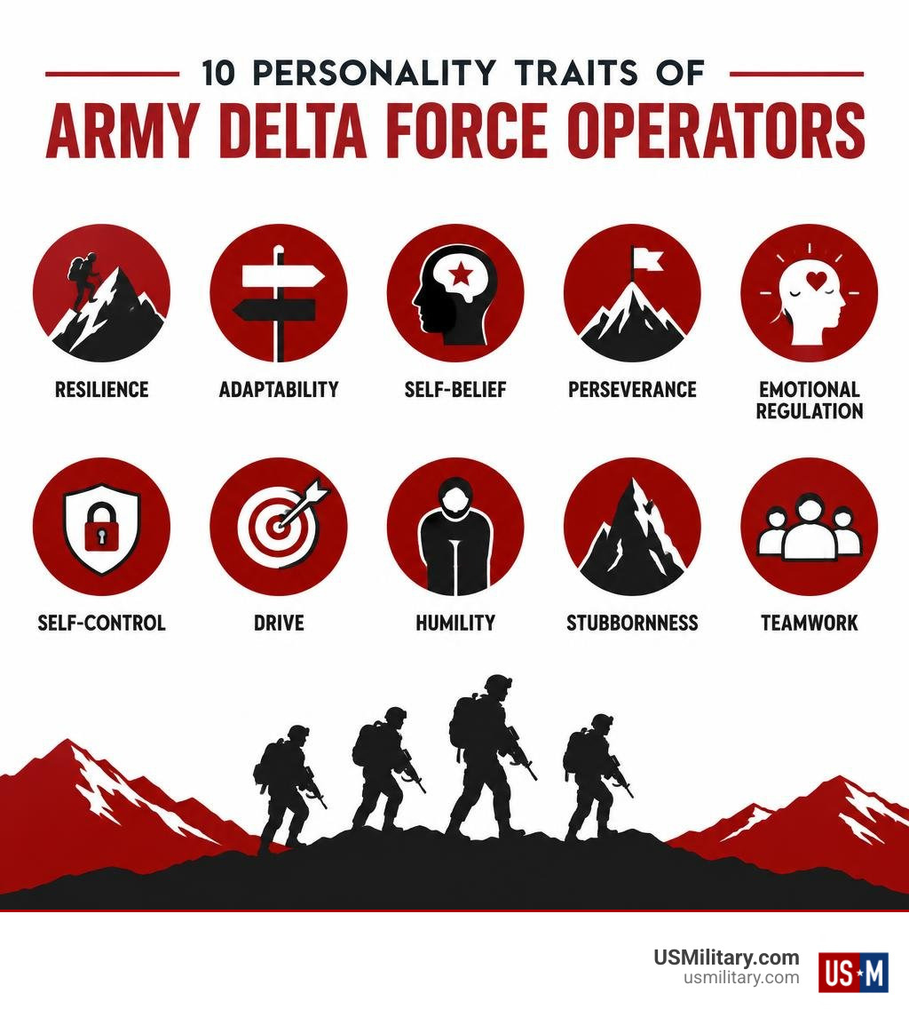 Infographic of 10 traits: resilience, adaptability, self-belief, perseverance, emotional regulation, self-control, drive