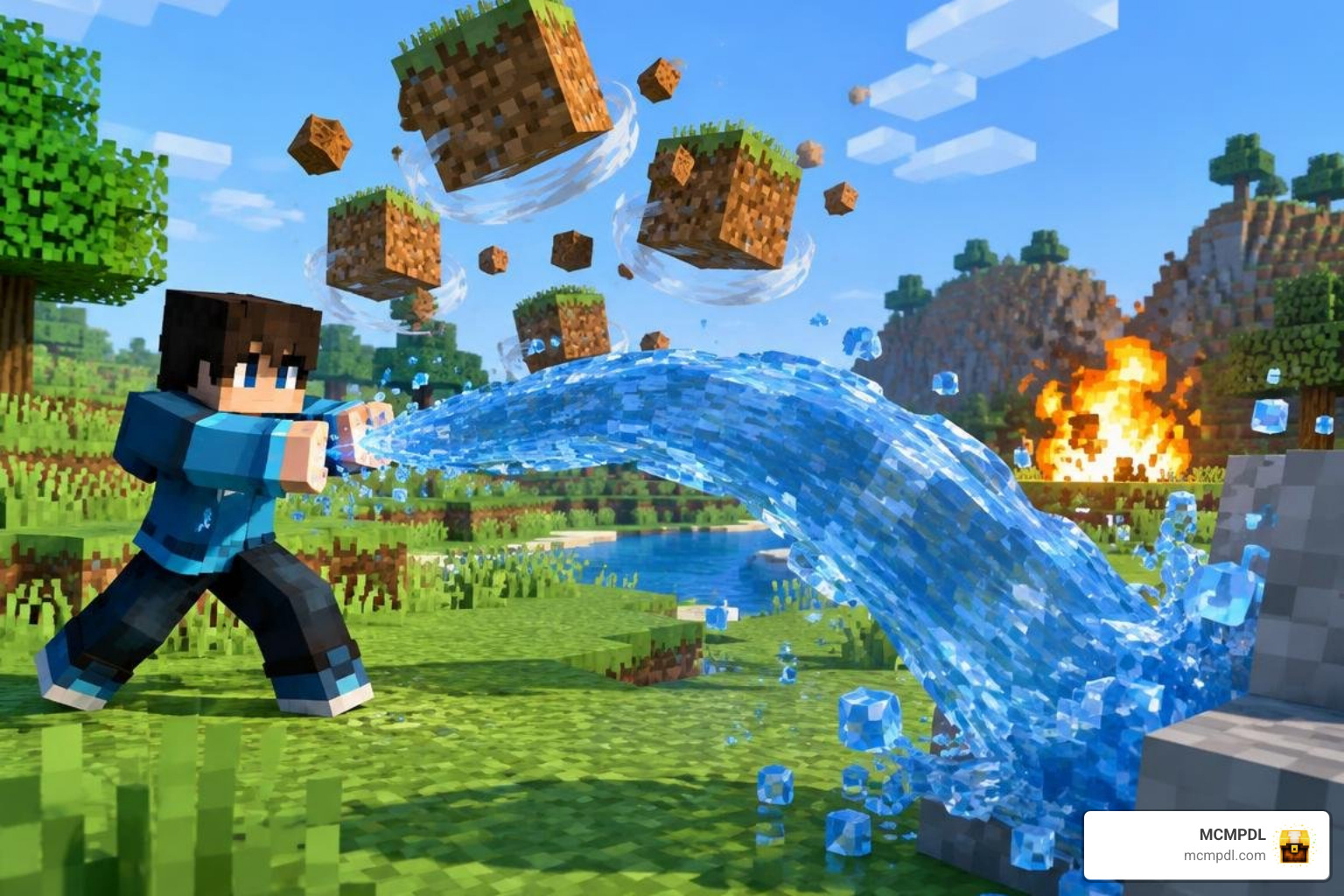Avatar Legends bending skills in Minecraft PE
