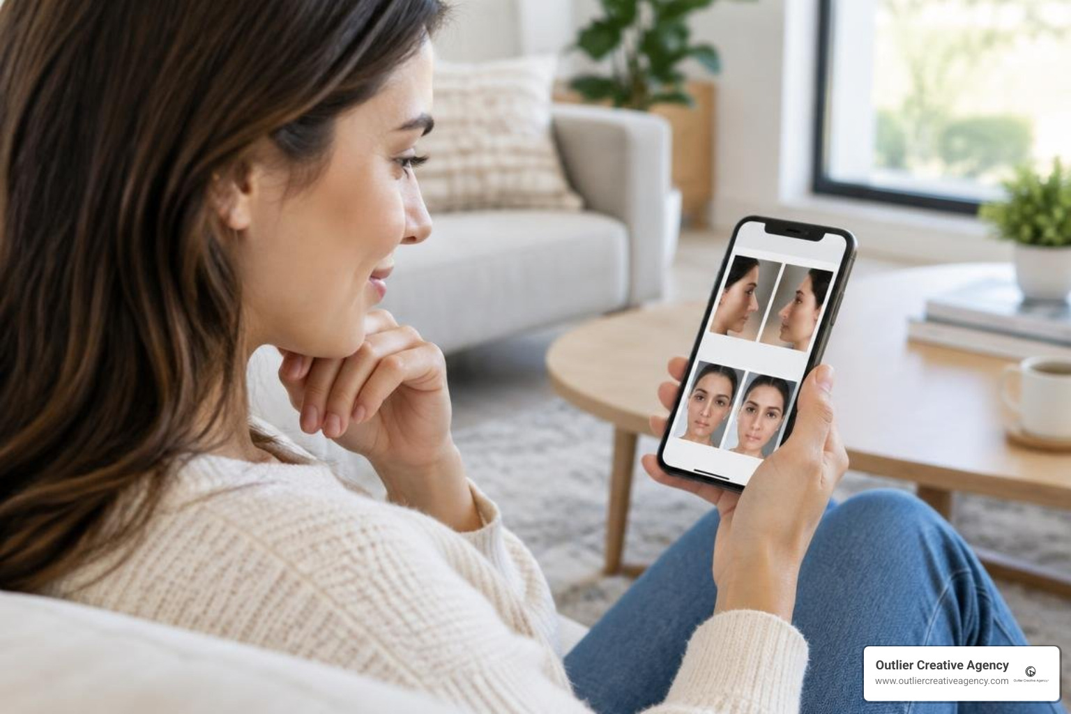 prospective patient exploring an interactive medical website gallery
