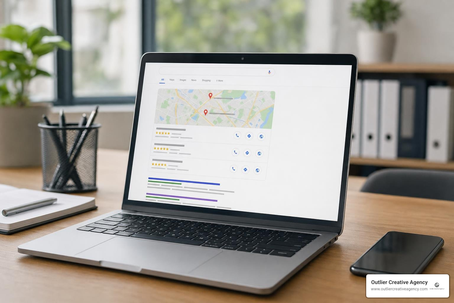 Google local 3-pack and organic search engine results for personal injury keywords