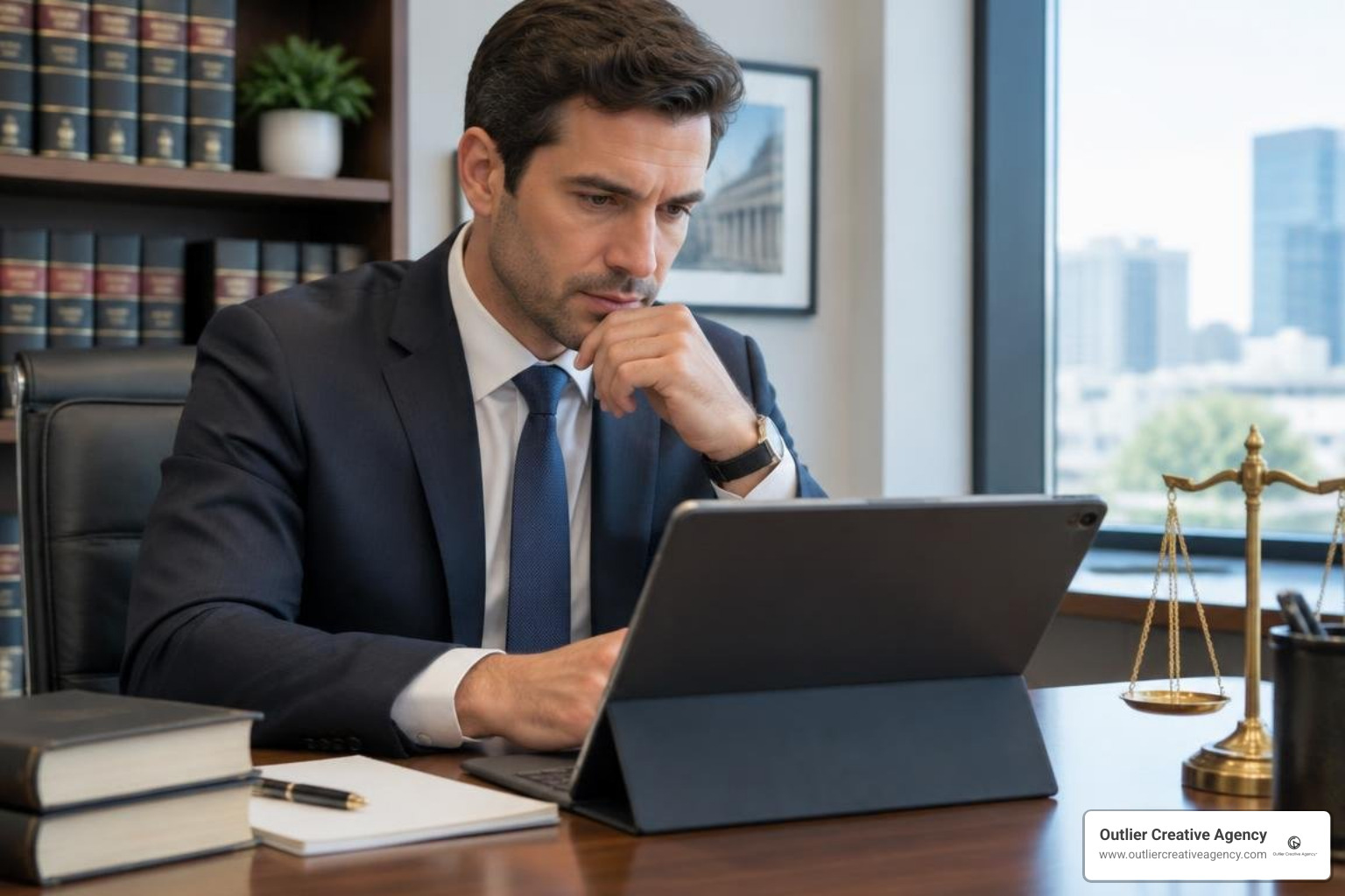 attorney reviewing digital advertising disclosures