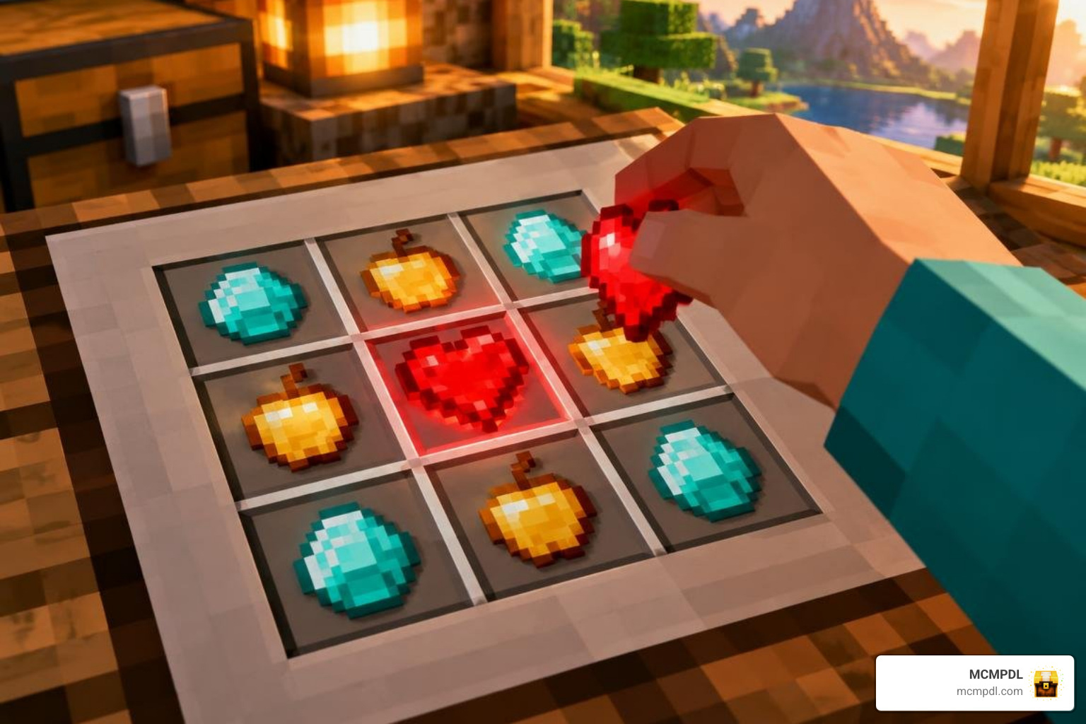 Custom Heart of Life item inside a crafting grid