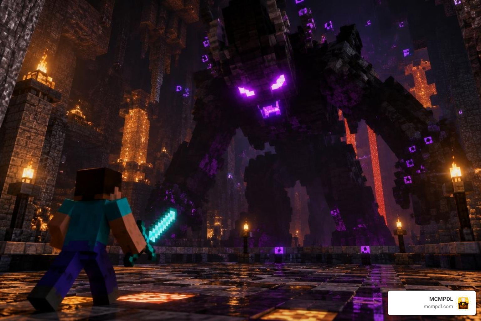 Custom boss battle arena in Bedrock Edition