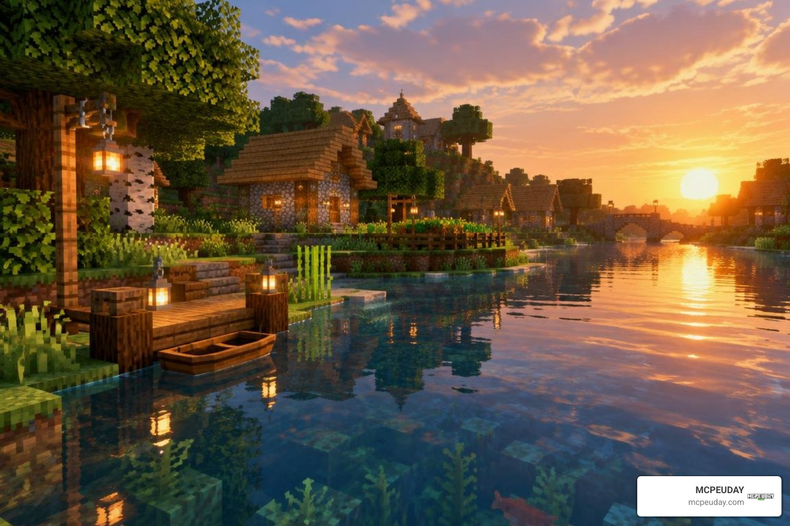 Realistic lighting water and dynamic elements in Minecraft Bedrock Realistic lighting water and dynamic elements in Minecraft Bedrock