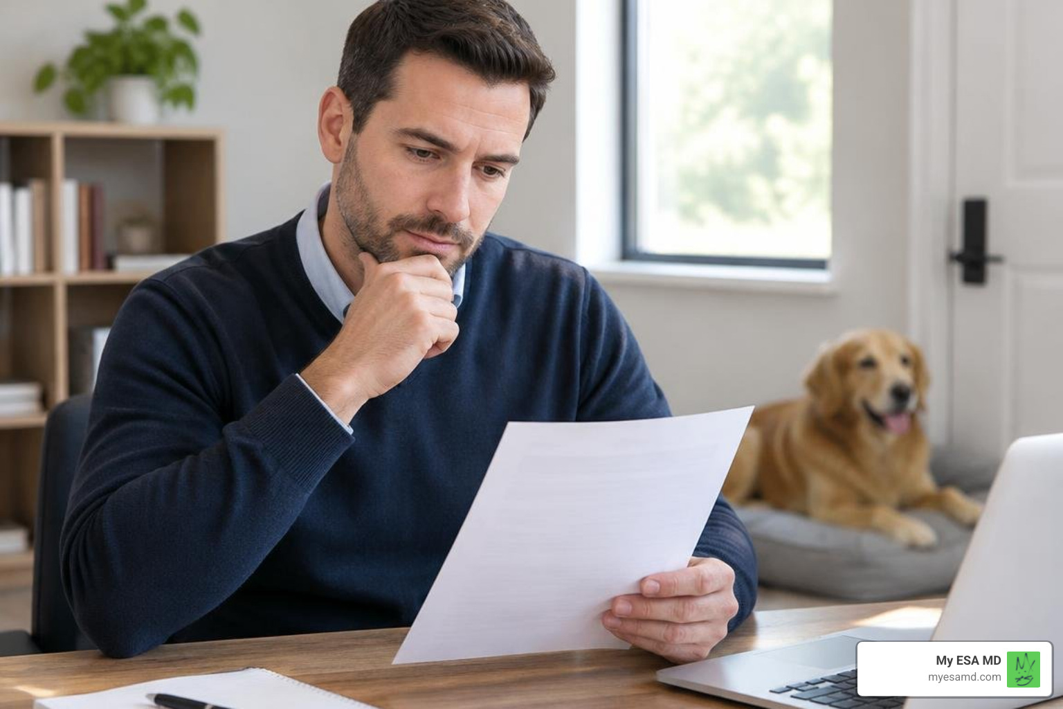 landlord reviewing and verifying an emotional support animal letter