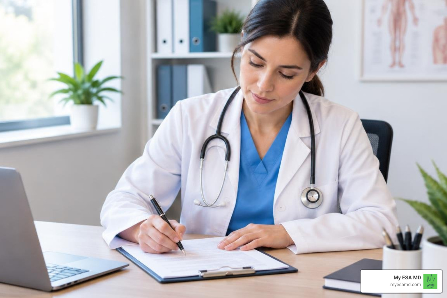 licensed healthcare provider writing an ESA clinical evaluation letter