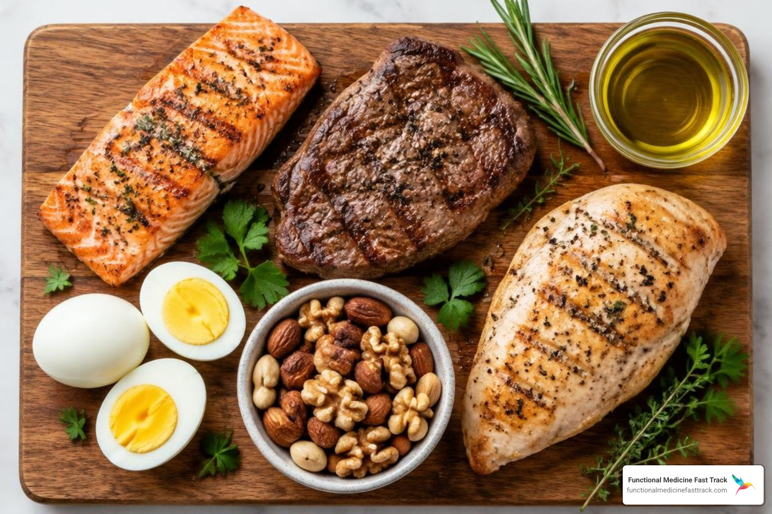 selection of high-protein foods suitable for blood type O meal planning