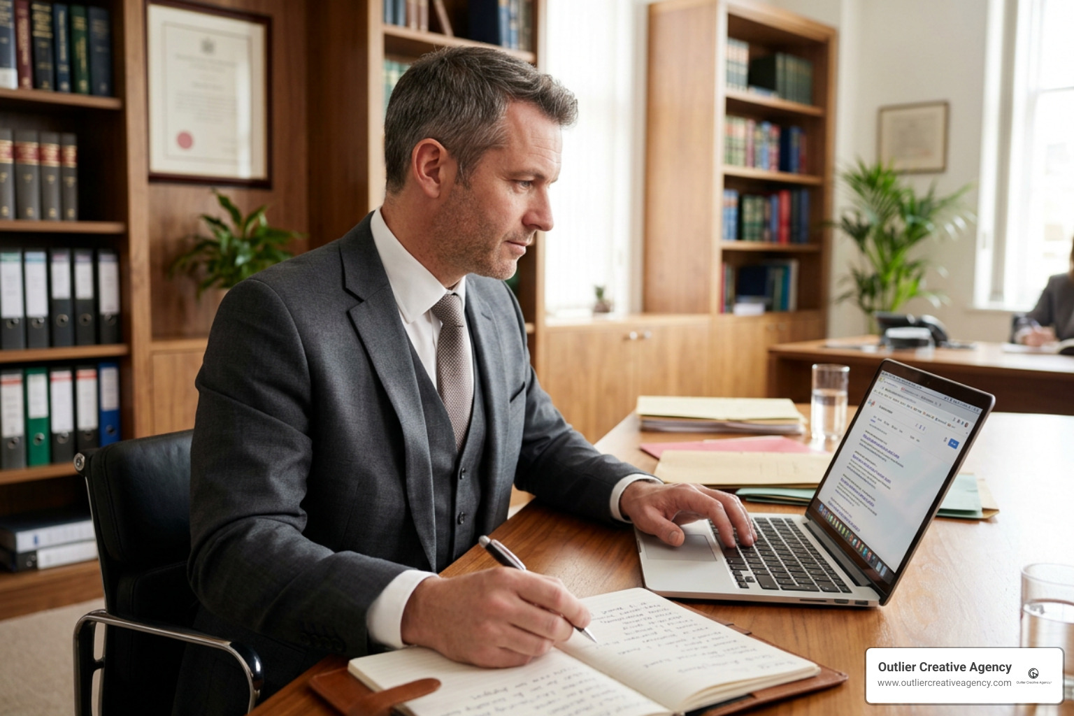 Competitor keyword gap analysis matrix identifying untapped practice area topics