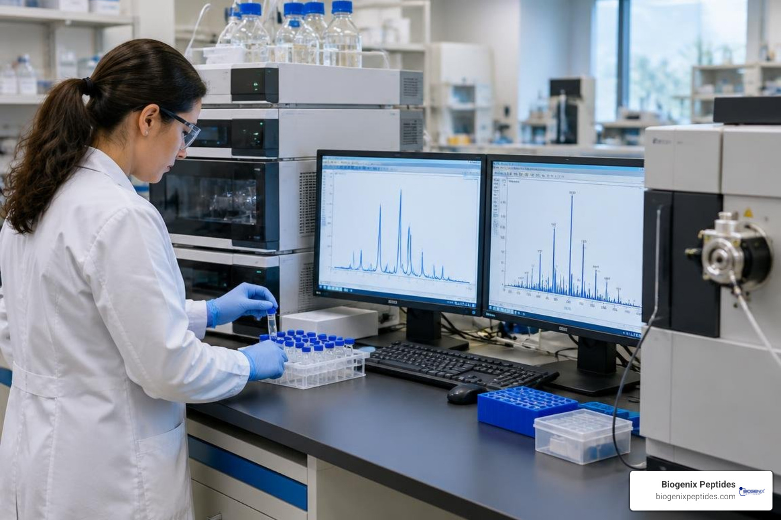 HPLC and MS analysis spectra for peptide validation