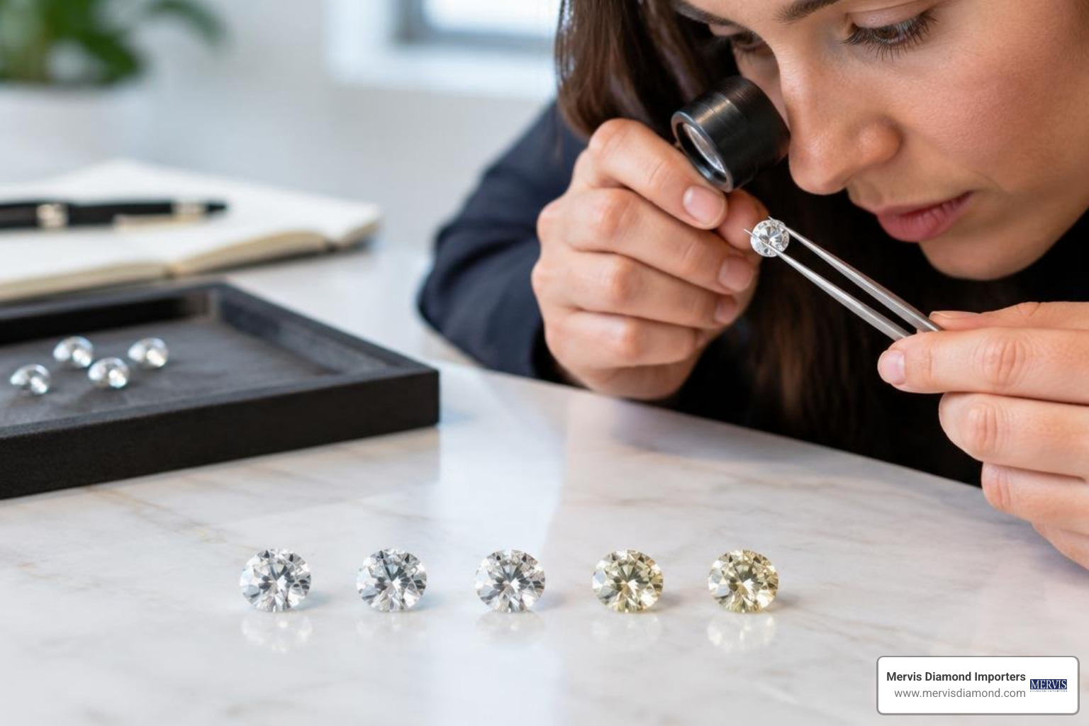 Clarity and color comparison across diamond grades