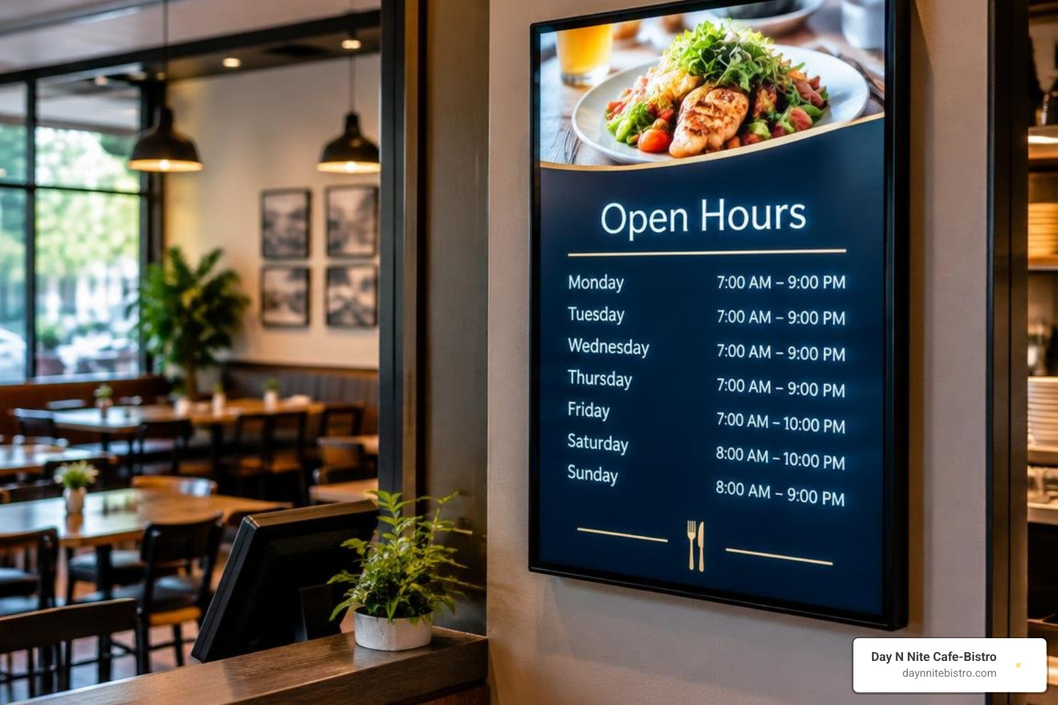 restaurant digital menu showing active open hours restaurant digital menu showing active open hours