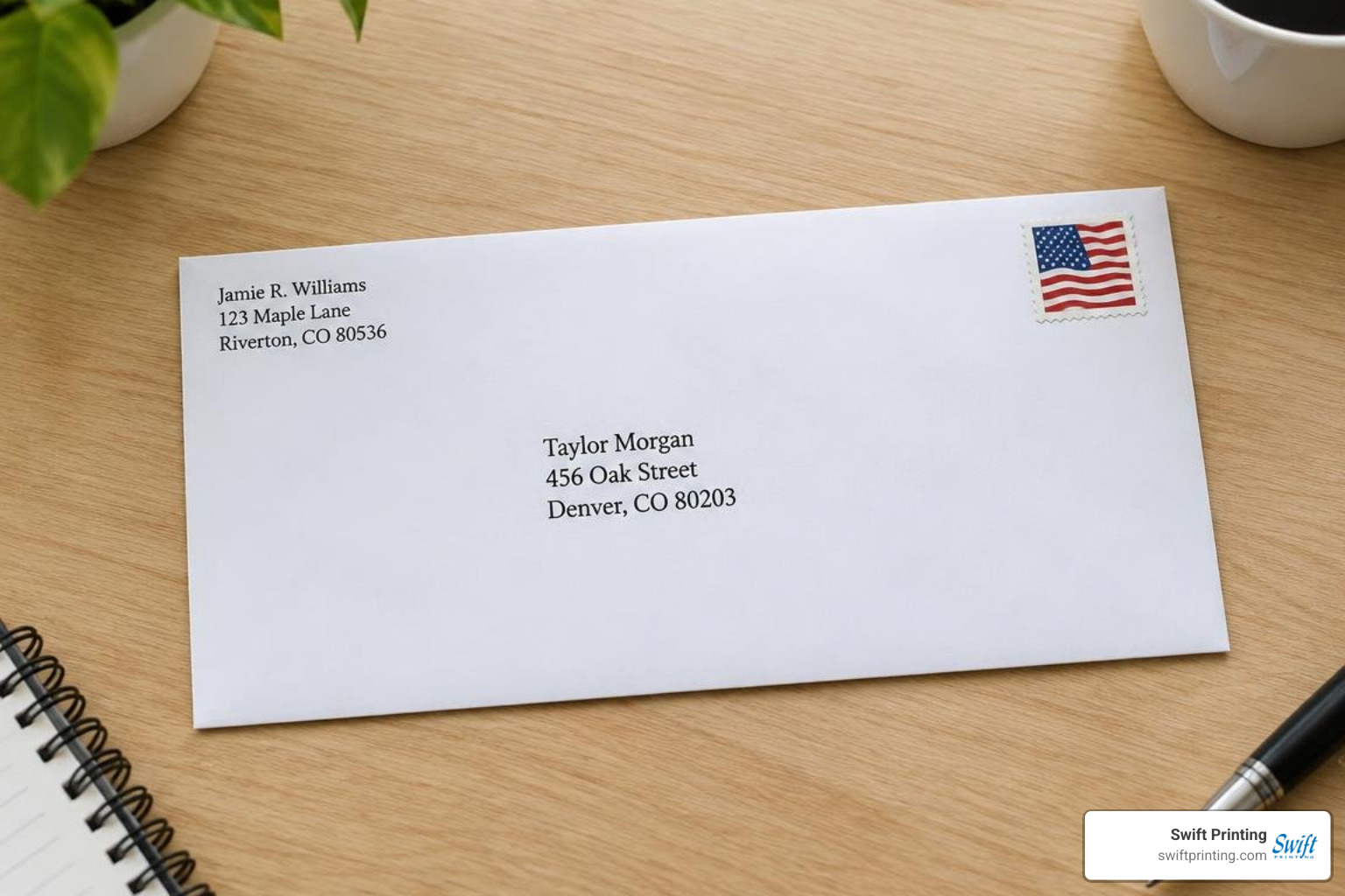 properly addressed business envelope