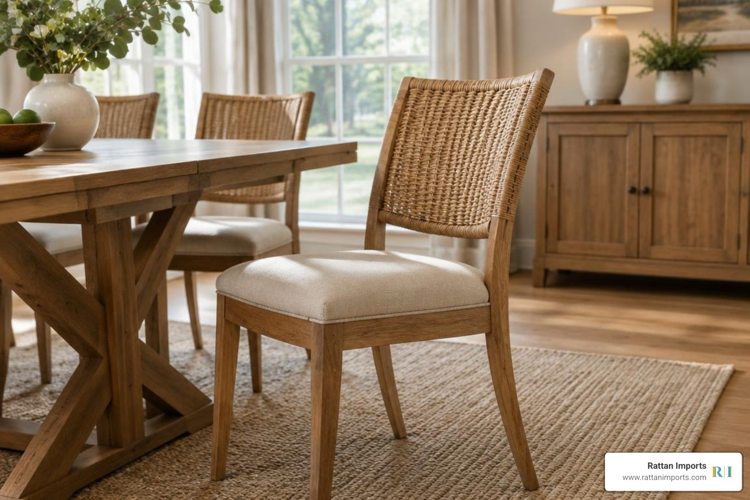 ergonomic dining chair in a well-appointed dining room
