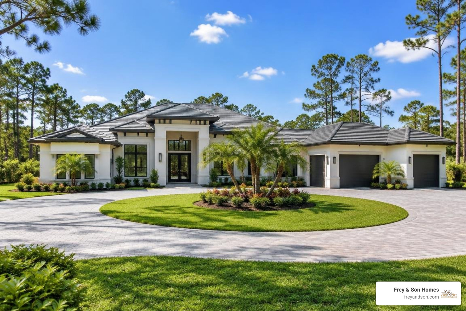 Private custom home estate with circular driveway and expansive lawn in Golden Gate Estates Private custom home estate with circular driveway and expansive lawn in Golden Gate Estates