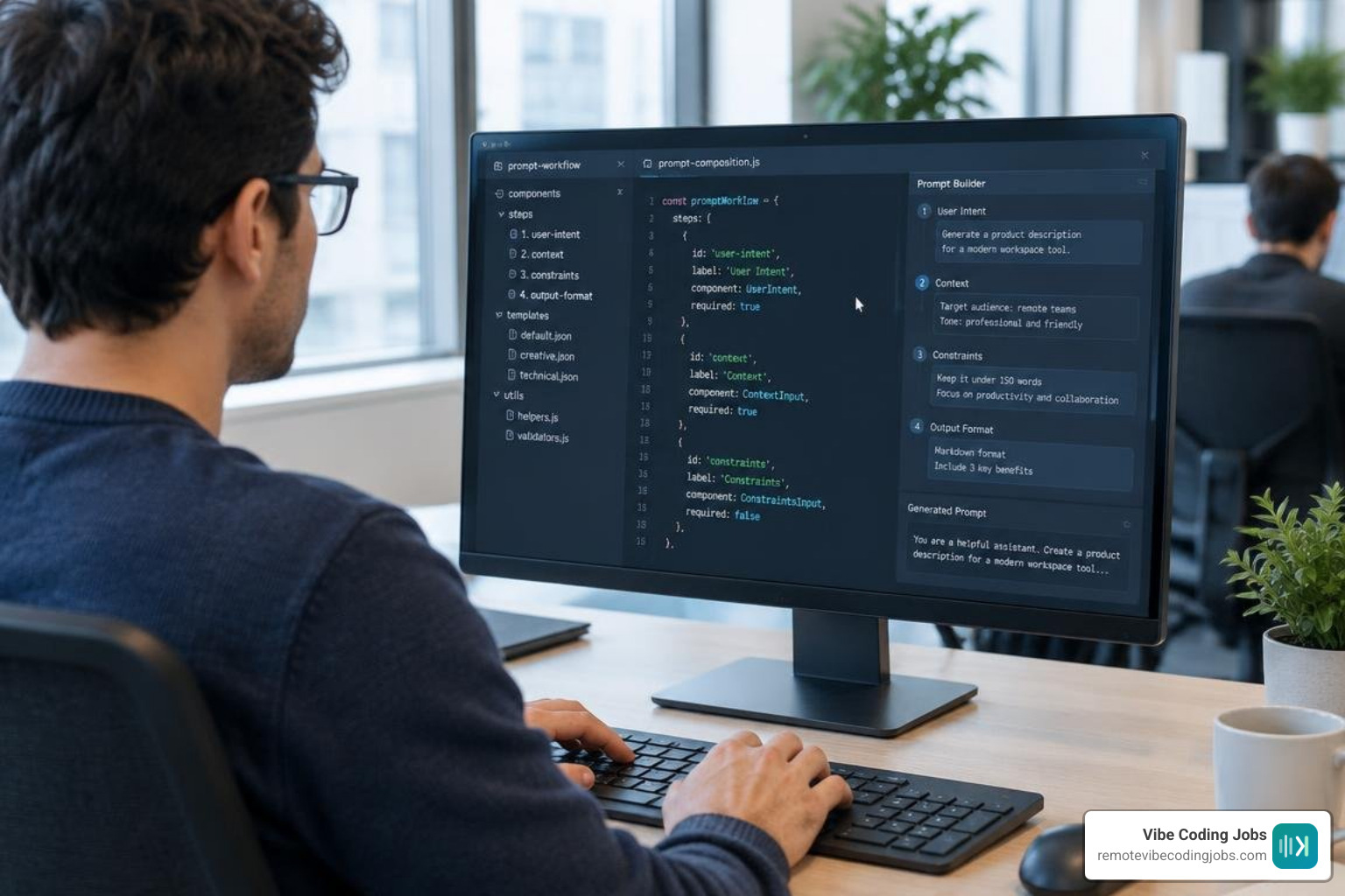 Declarative prompt construction and cursor tagging workflow in Copilot Chat