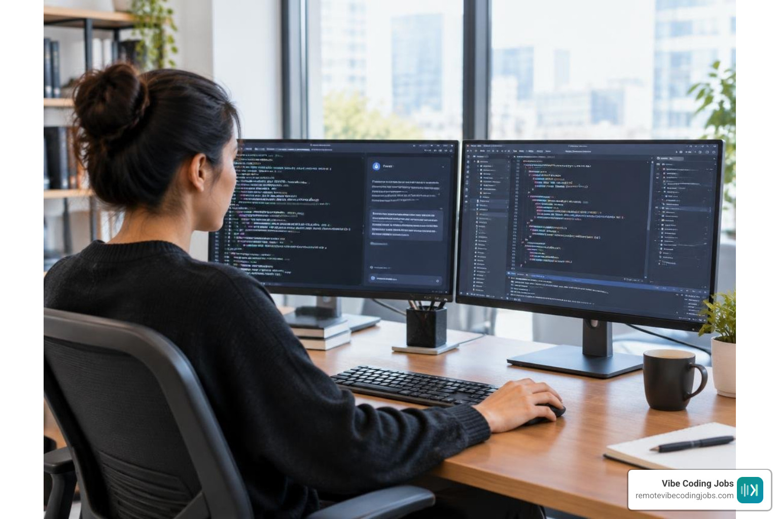 Side-by-side terminal and IDE AI coding environments showcasing open-source tools
