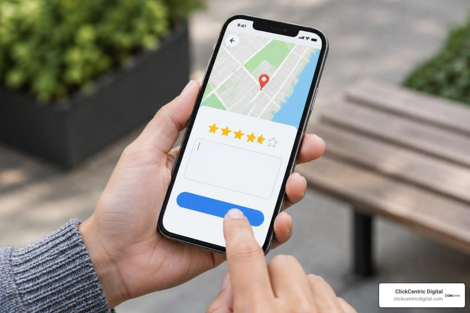 Google Maps mobile app review submission screen
