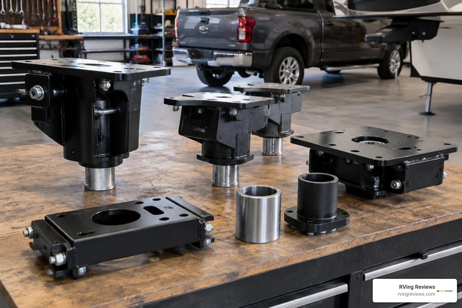 variety of gooseneck pin boxes and hitch conversion adapters