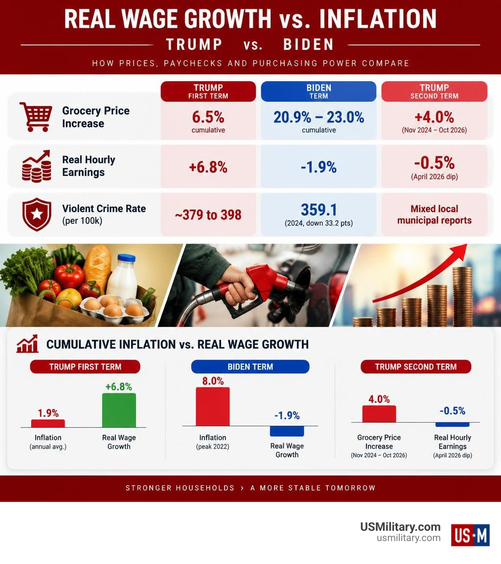 Infographic tracking real wage growth versus cumulative inflation rates infographic