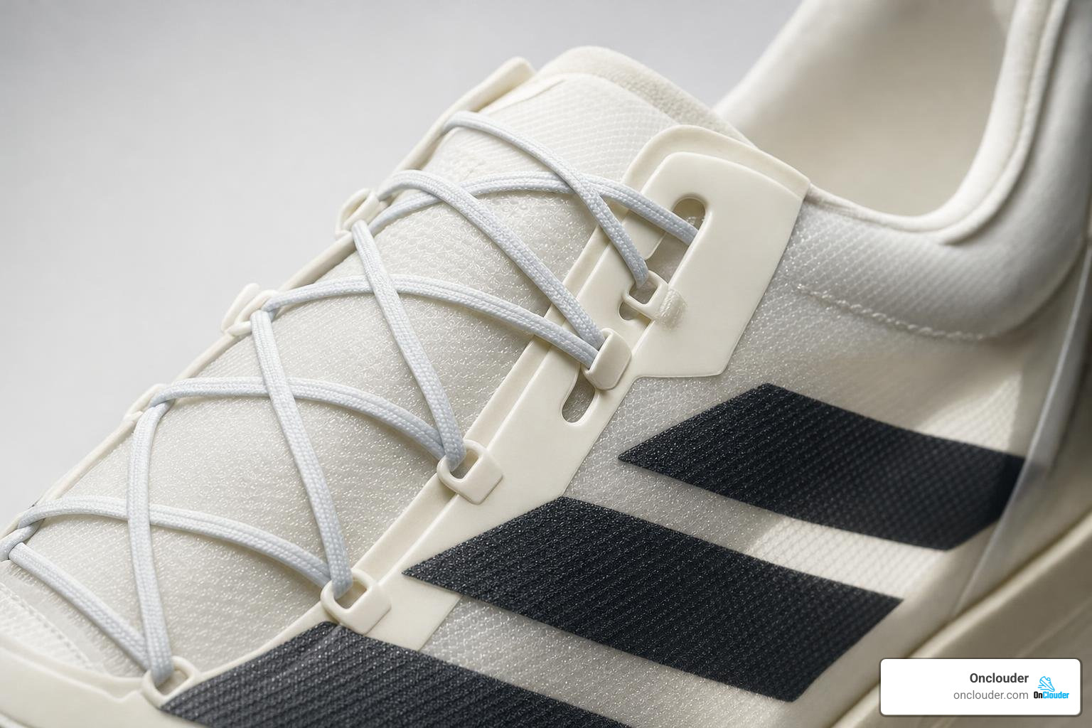 Lightlock upper and lacing system on the Adizero Pro Lightlock upper and lacing system on the Adizero Pro