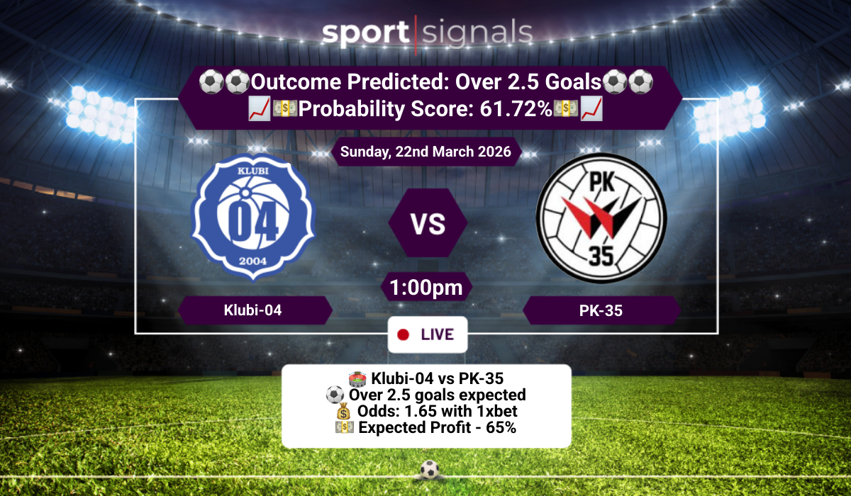 Klubi-04 vs PK-35
Over 2.5 Goals- Prediction