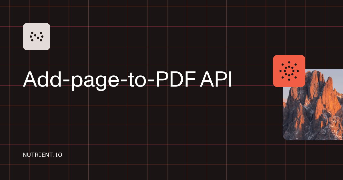 Add-page-to-PDF API — Insert blank pages | Nutrient
