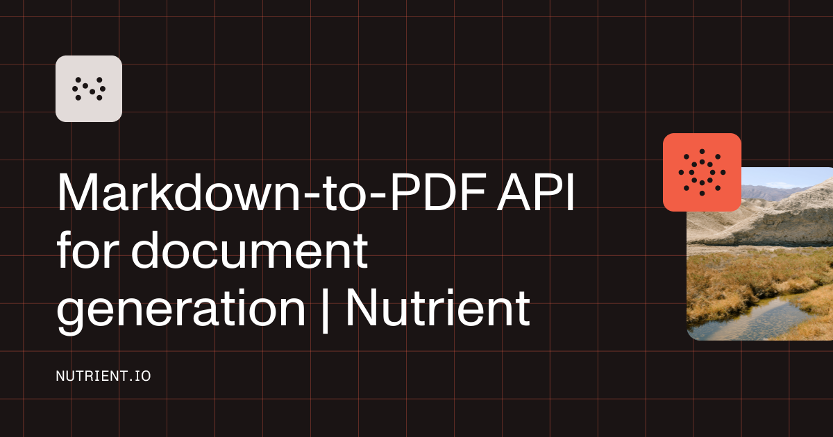 Api 2 147 Markdown-to-PDF API for document generation | Nutrient