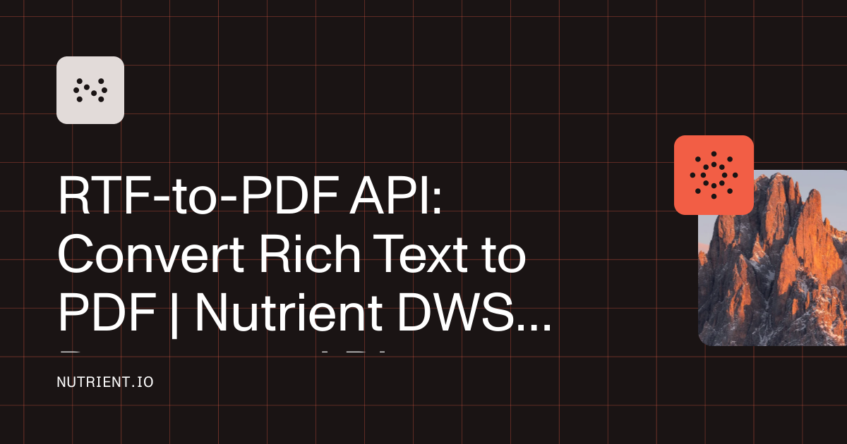 RTF-to-PDF API: Convert rich text to PDF | Nutrient