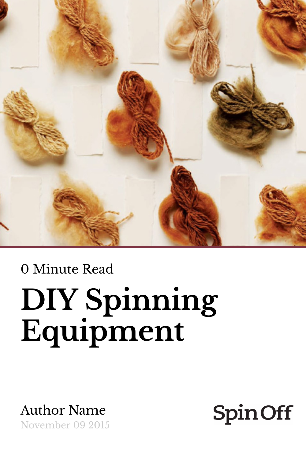 DIY Spinning Equipment Spin Off