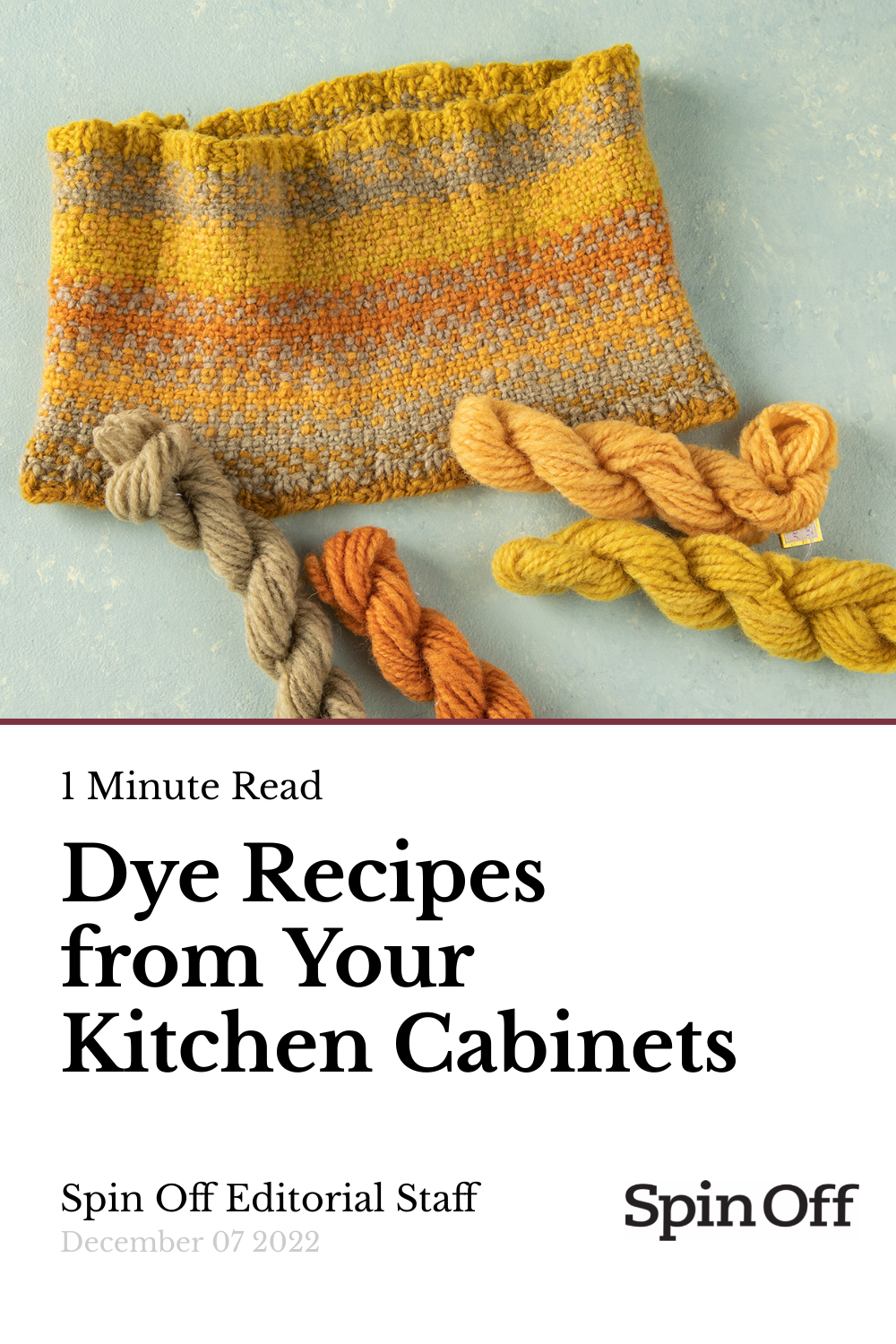 Dye Recipes from Your Kitchen Spin Off