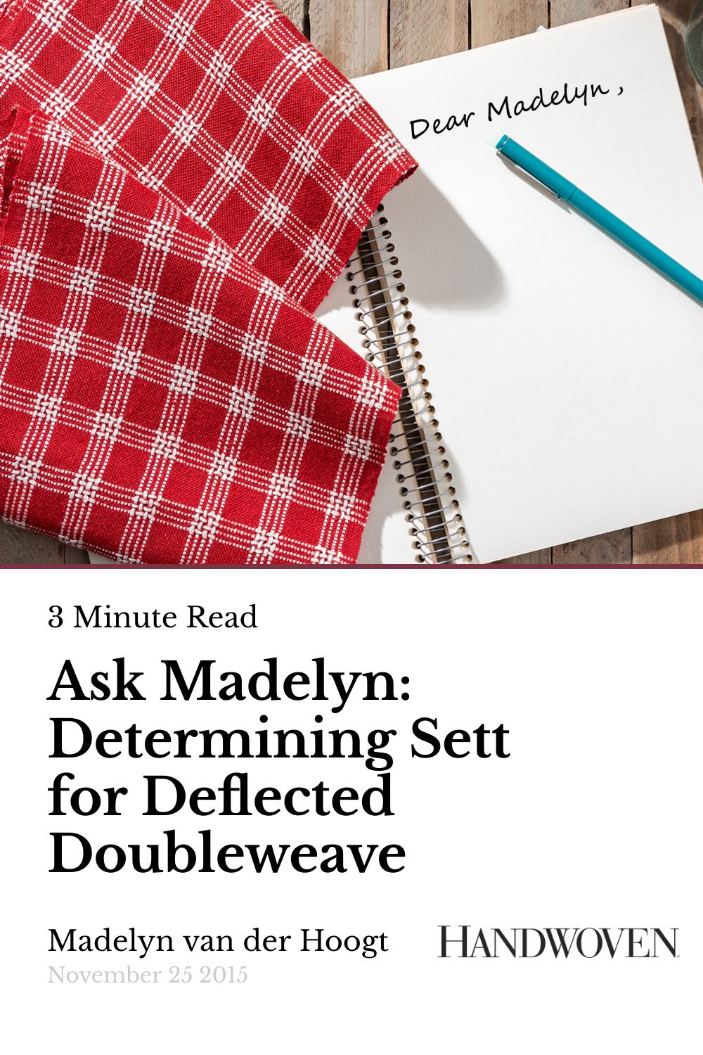 Ask Madelyn Determining Sett For Deflected Doubleweave Handwoven