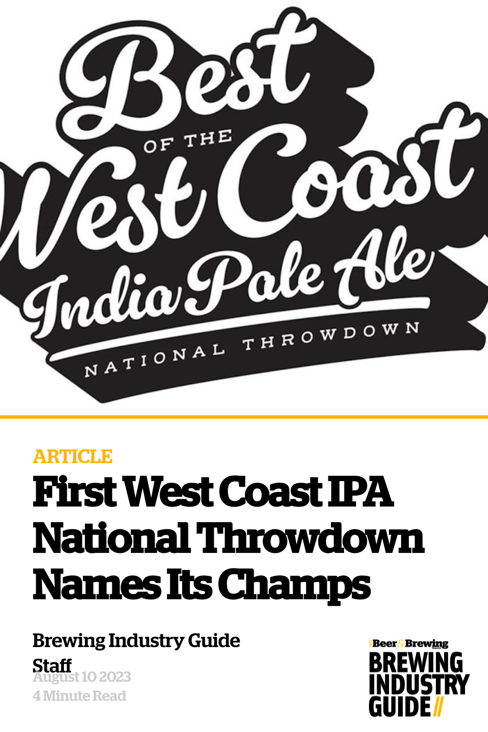 First West Coast IPA National Throwdown Names Its Champs Brewing Industry Guide