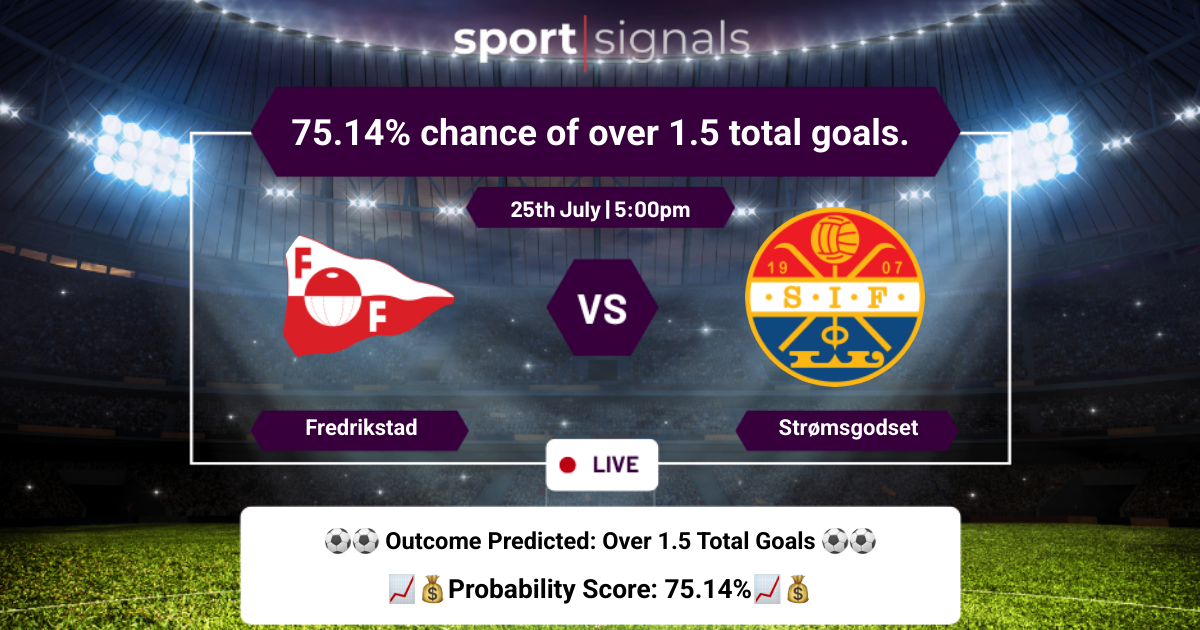 Fredrikstad vs Strømsgodset
Fredrikstad vs Strømsgodset, Over 1.5 goals expected
