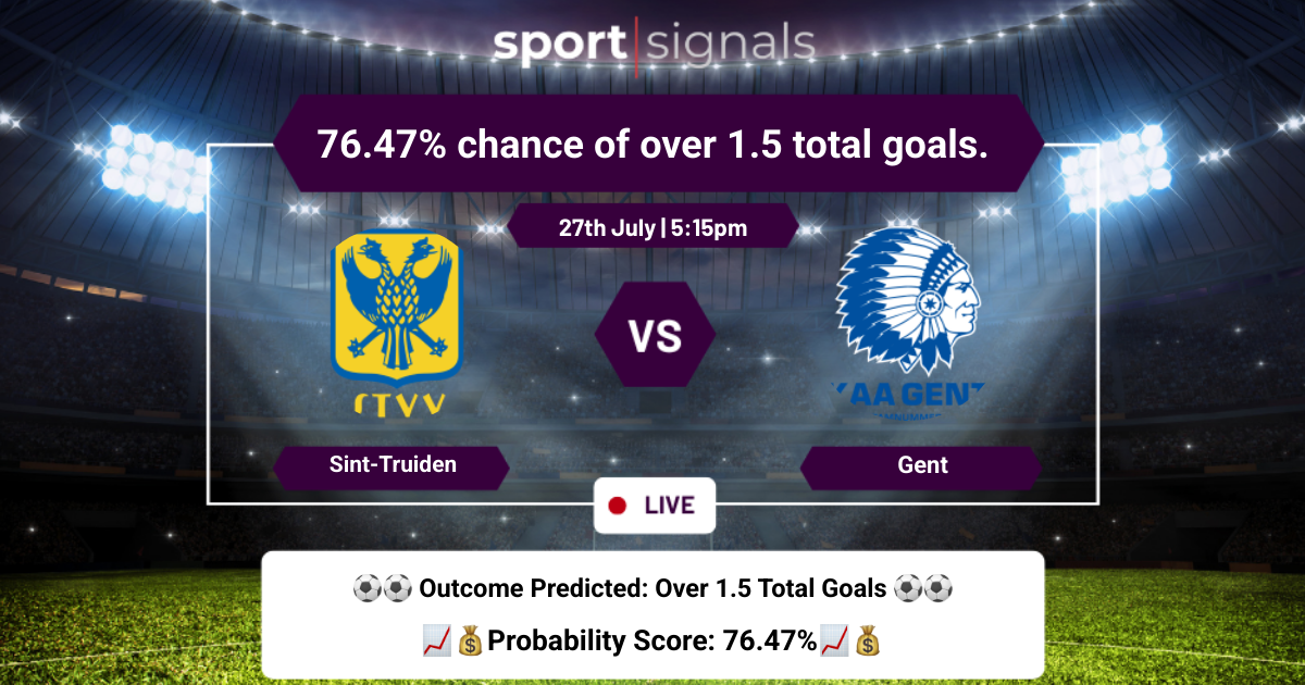 Sint-Truiden vs Gent
Sint-Truiden vs Gent, Over 1.5 goals expected