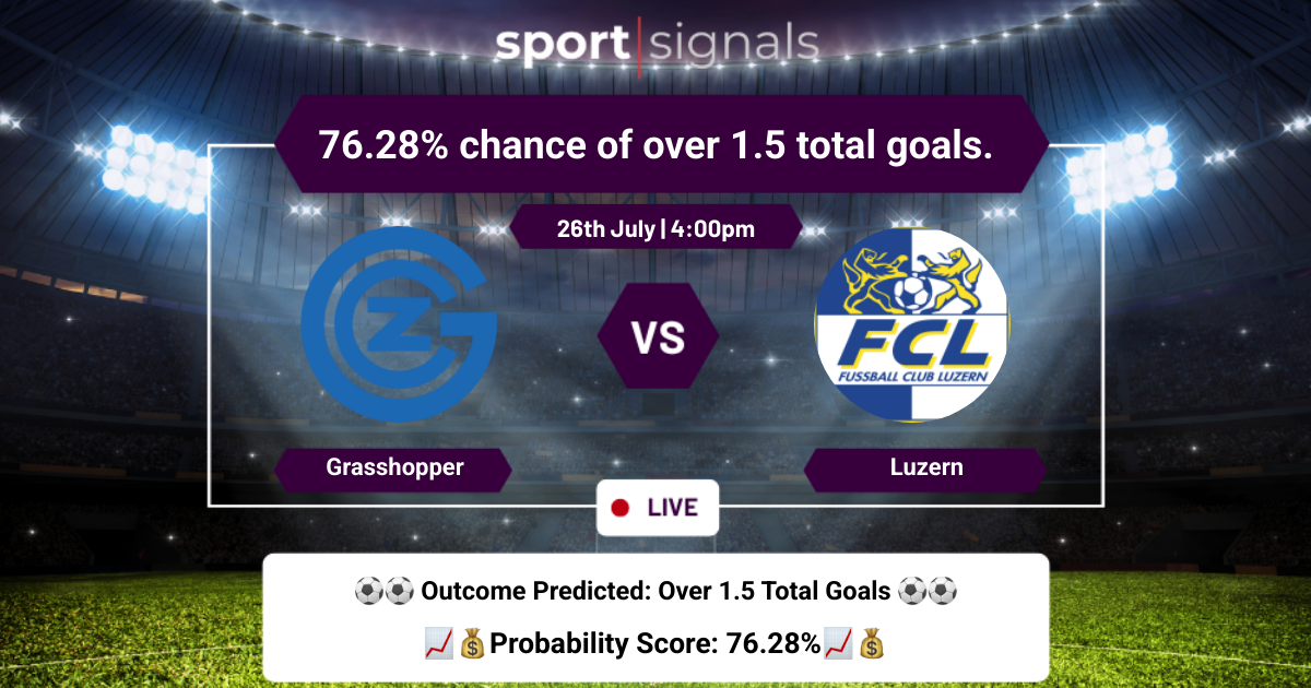 GC Zürich vs Luzern
Grasshopper vs Luzern, Over 1.5 goals expected