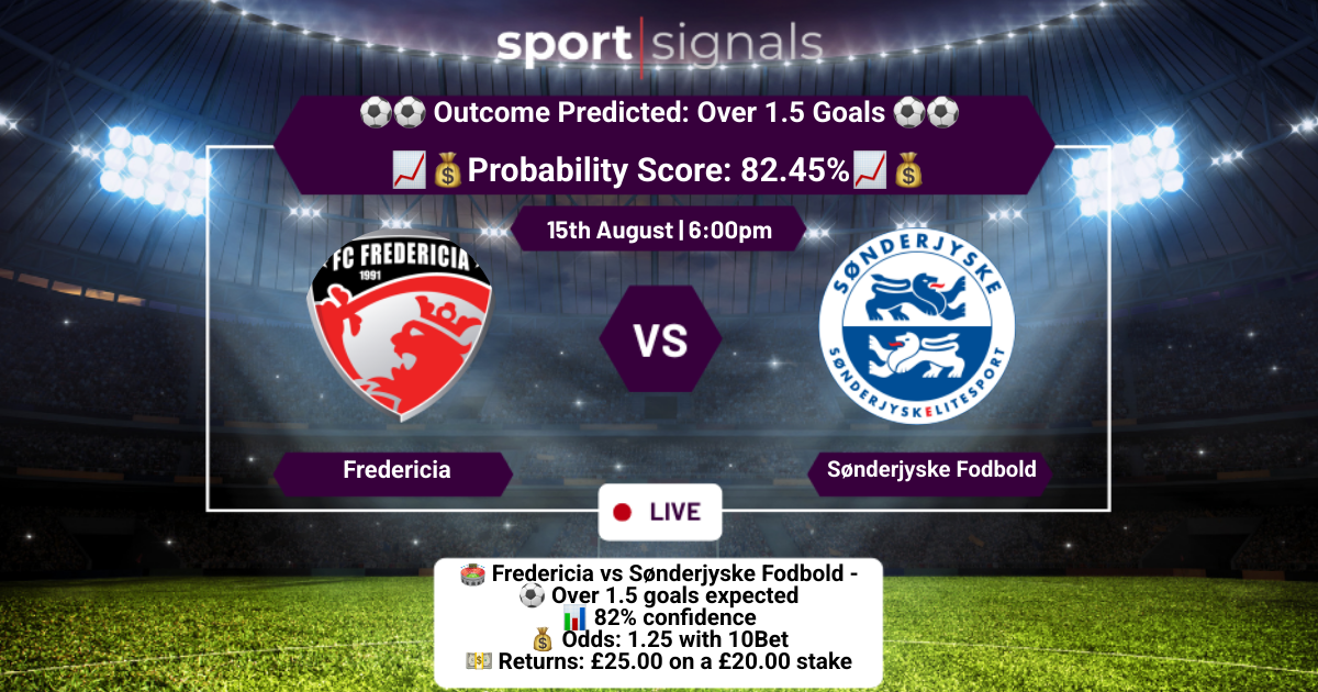 Fredericia vs Sønderjyske Fodbold
Over 1.5 Goals