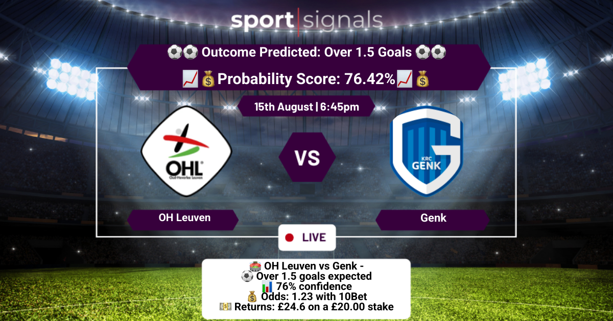 OH Leuven vs Genk
Over 1.5 Goals