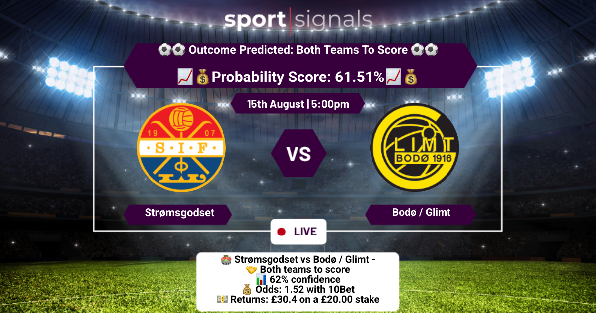 Strømsgodset vs Bodø / Glimt
Both Teams To Score