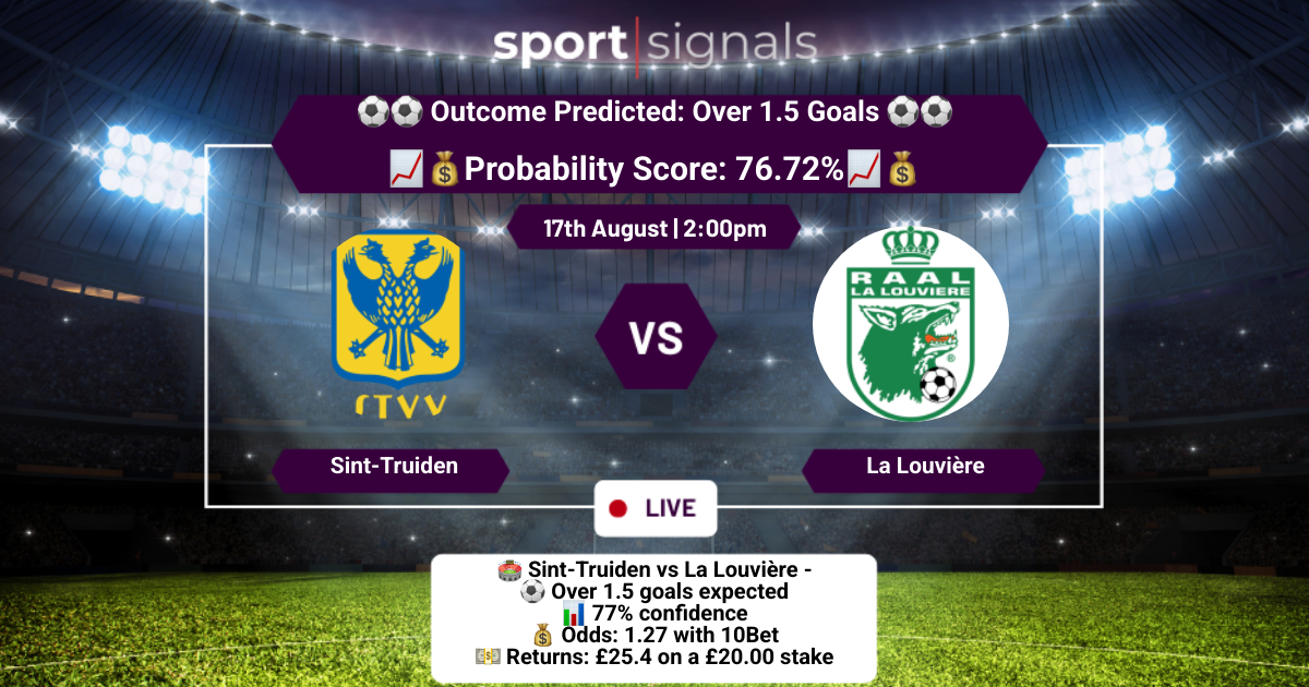 Sint-Truiden vs La Louvière
Over 1.5 Goals