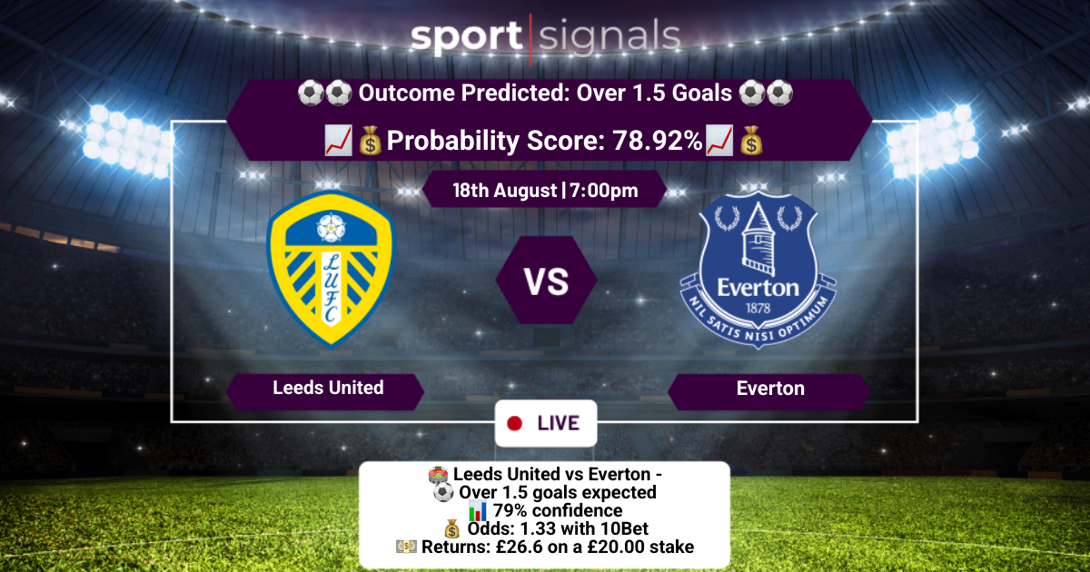Leeds United vs Everton
Over 1.5 Goals