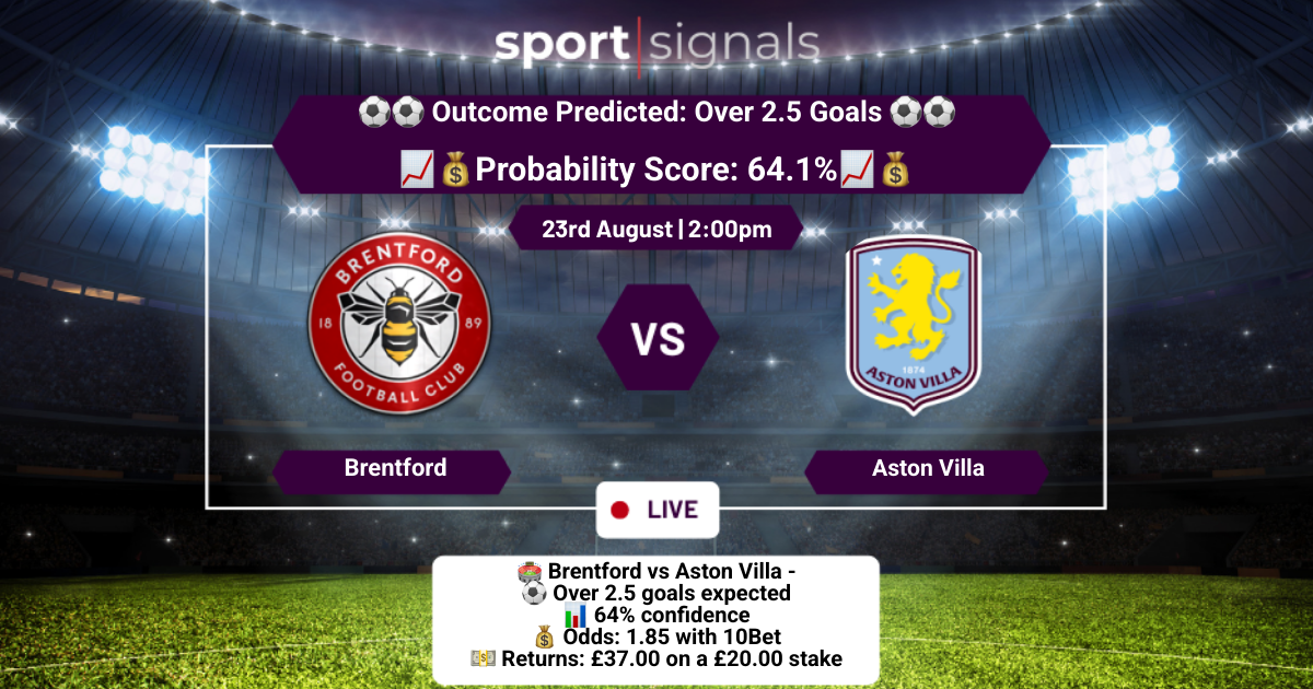 Brentford vs Aston Villa
Over 2.5 Goals