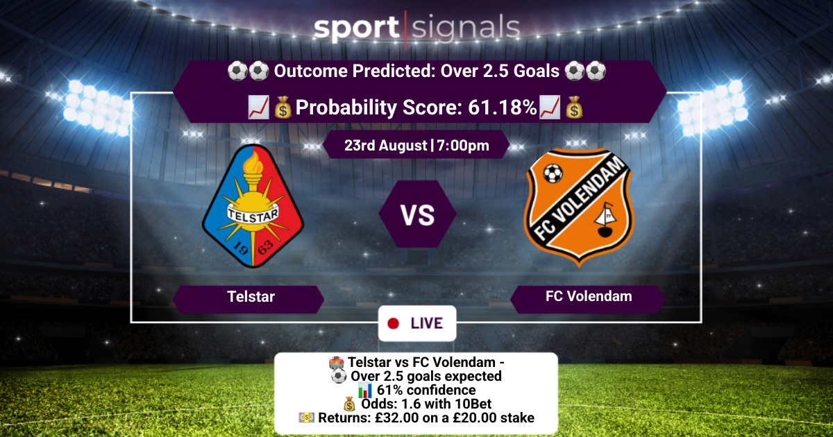 Telstar vs FC Volendam
Over 2.5 Goals