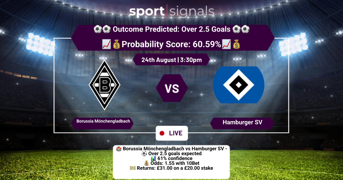 Borussia Mönchengladbach vs Hamburger SV
Over 2.5 Goals