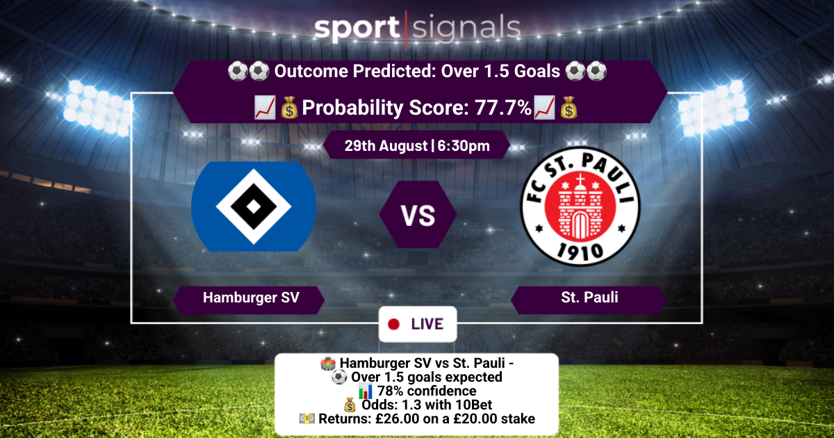 Hamburger SV vs St. Pauli
Over 1.5 Goals