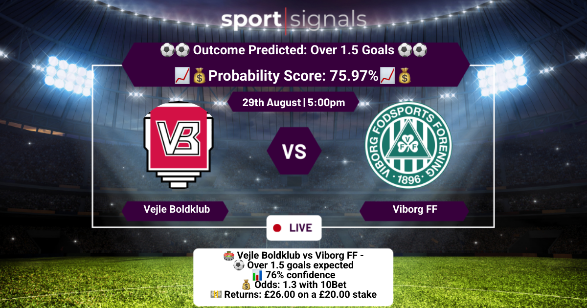 Vejle Boldklub vs Viborg FF
Over 1.5 Goals