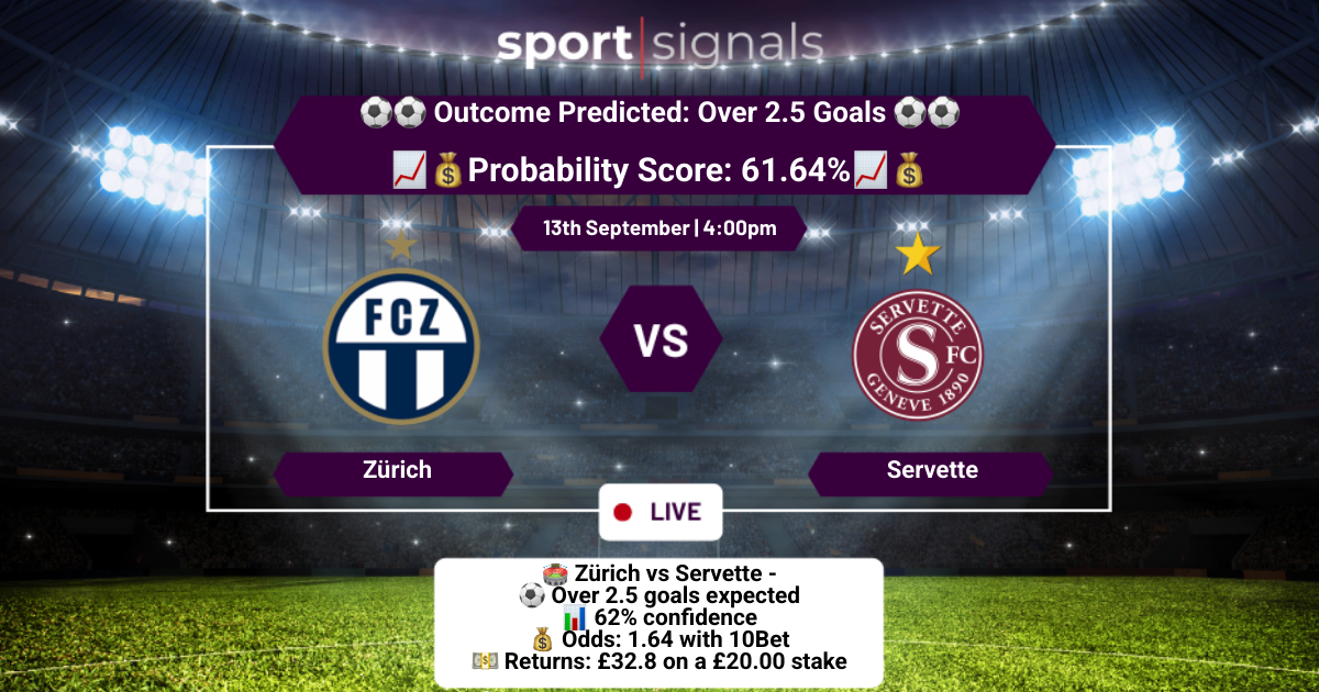 Zürich vs Servette
Over 2.5 Goals