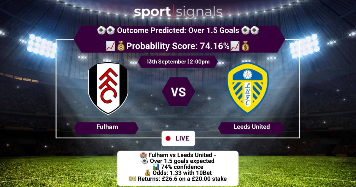 Fulham vs Leeds United
Over 1.5 Goals