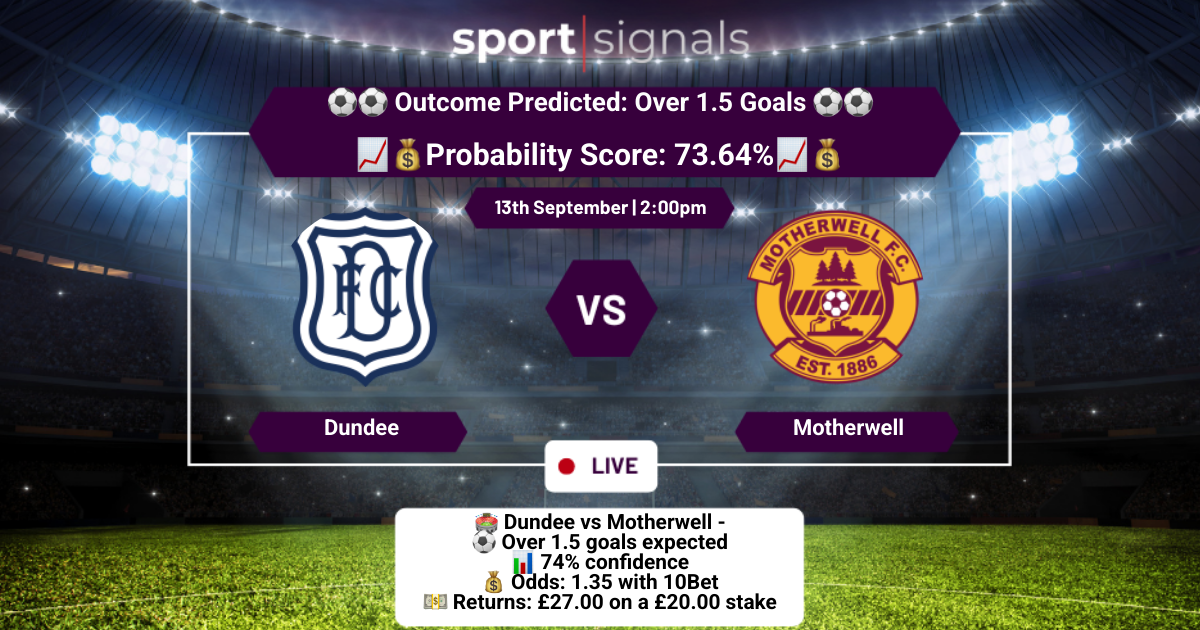 Dundee vs Motherwell
Over 1.5 Goals