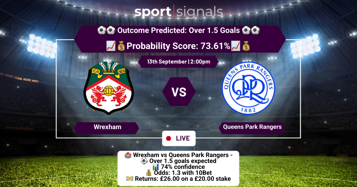 Wrexham vs Queens Park Rangers
Over 1.5 Goals