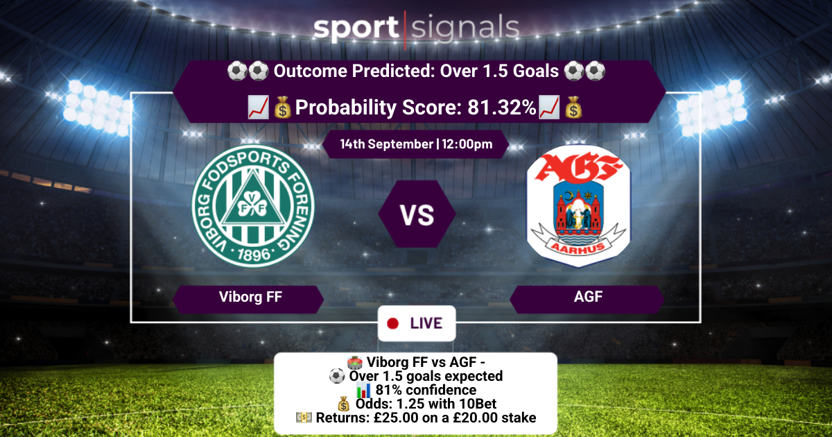 Viborg FF vs AGF
Over 1.5 Goals